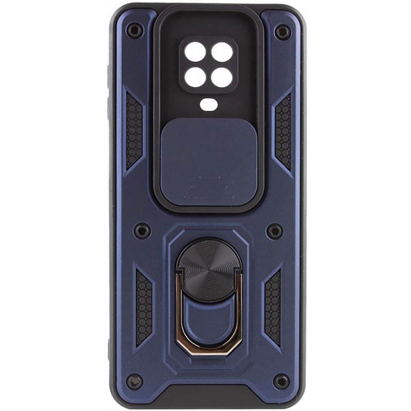 Противоударный чехол Ummi Camshield Serge Ring для Xiaomi Redmi Note 9s / Note 9 Pro / Note 9 Pro Max | Бронированый с кольцом-подставкой на картинке №1