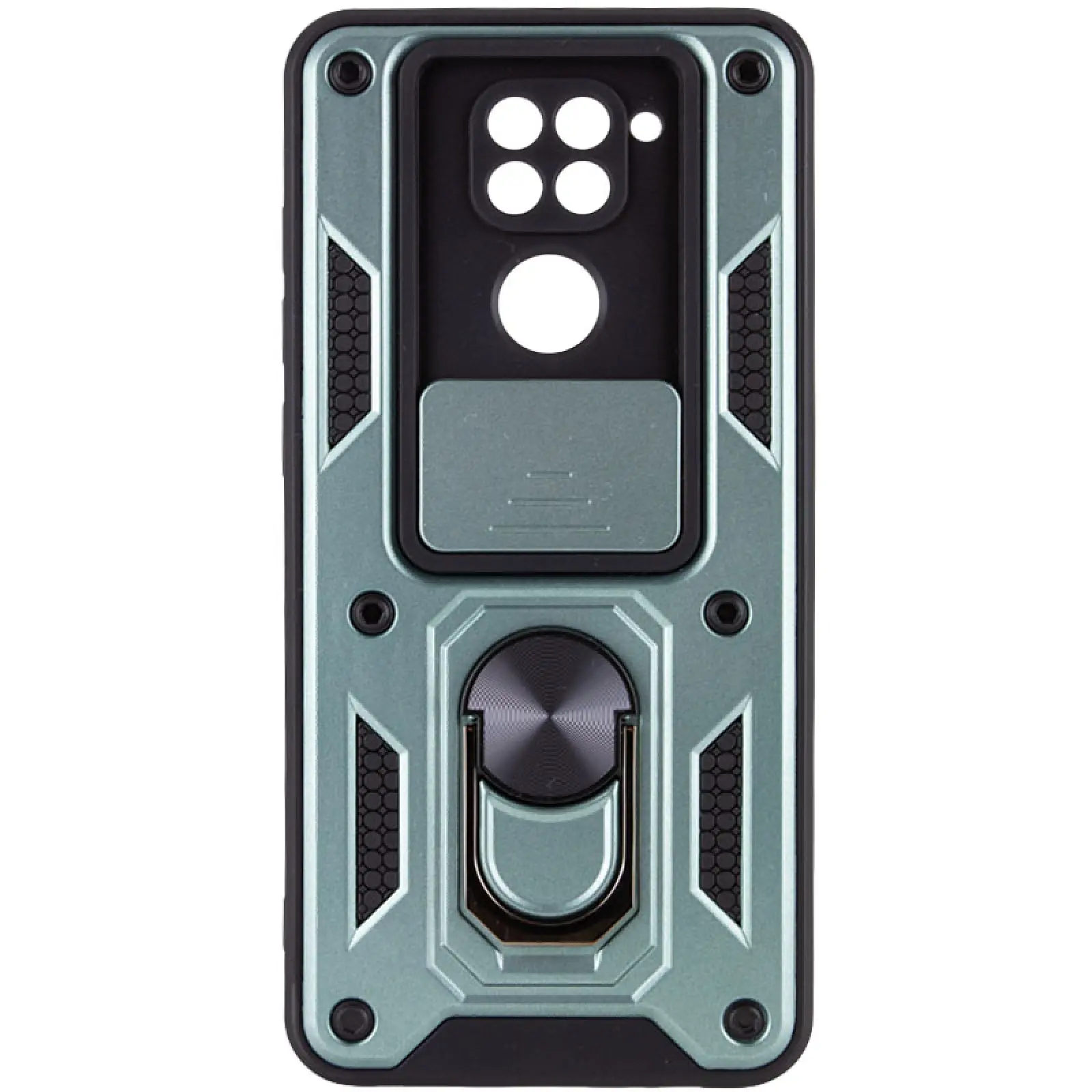 Чехол Ummi Camshield Serge Ring для Xiaomi Redmi Note 9 / Redmi 10X, Зеленый, TPU+PC, купить оптом с доставкой