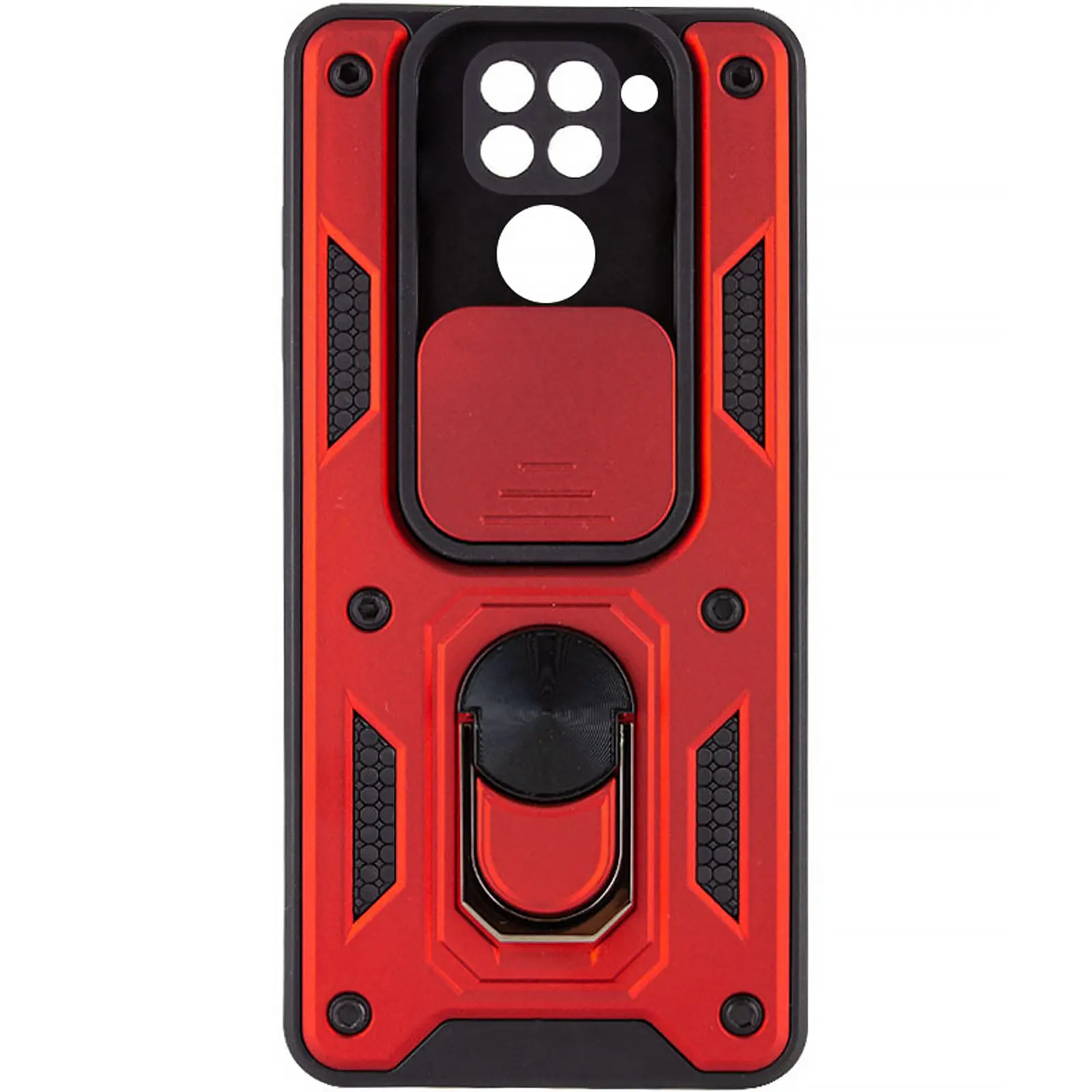 Чехол Ummi Camshield Serge Ring для Xiaomi Redmi Note 9 / Redmi 10X, Красный, TPU+PC, купить оптом с доставкой