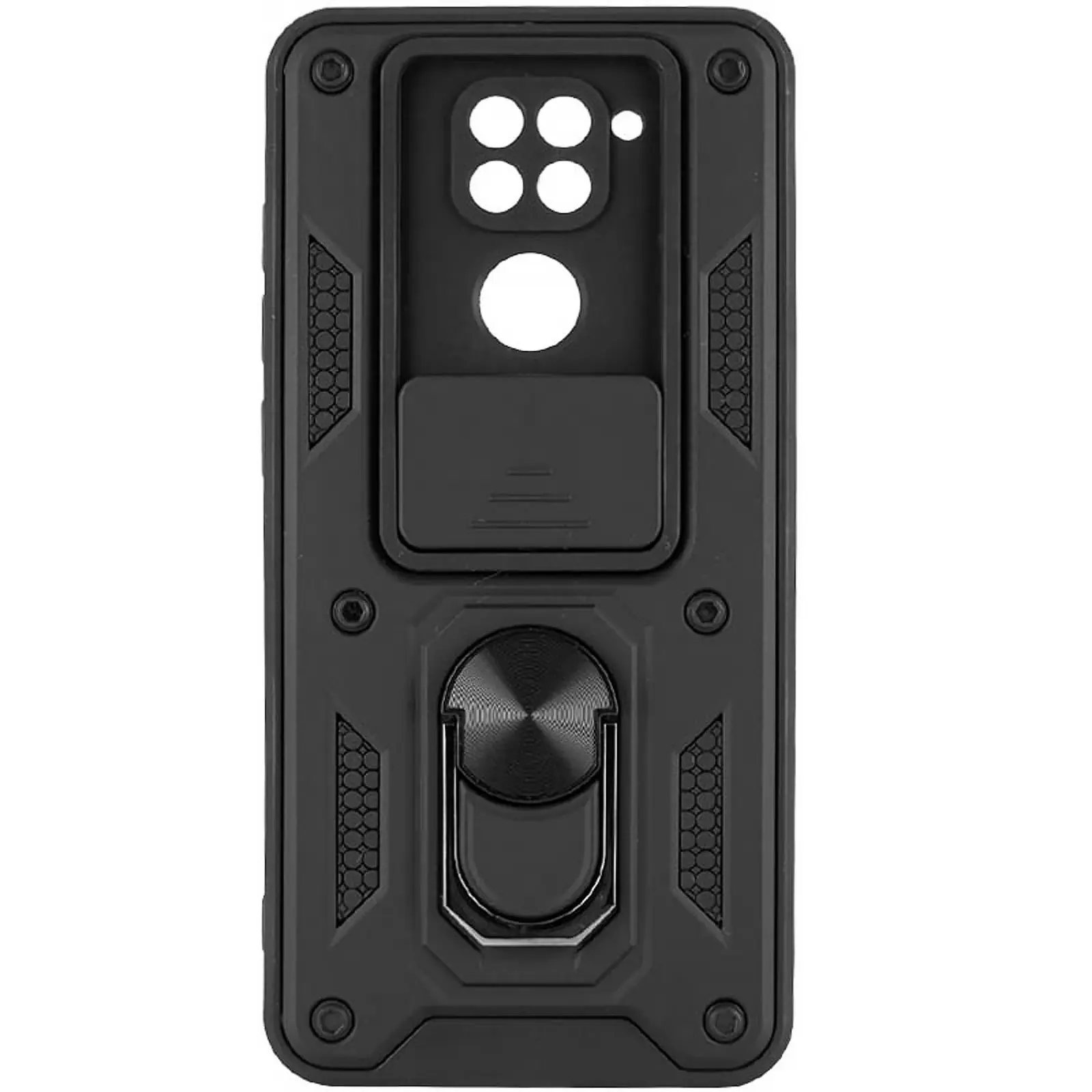 Чехол Ummi Camshield Serge Ring для Xiaomi Redmi Note 9 / Redmi 10X, Черный, TPU+PC, купить оптом с доставкой