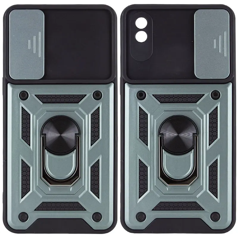 Чохол Ummi Camshield Serge Ring для Xiaomi Redmi 9A, Зелений / Green, TPU+PC, купити оптом з доставкою