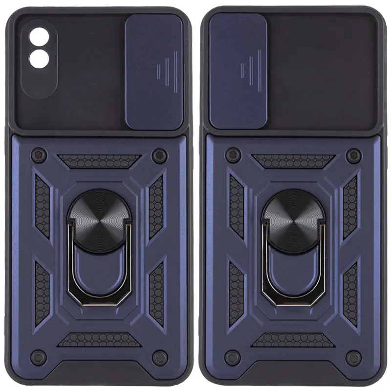 Чохол Ummi Camshield Serge Ring для Xiaomi Redmi 9A, Синій / Navy, TPU+PC, купити оптом з доставкою