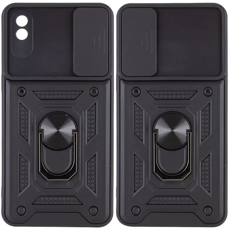 Чохол Ummi Camshield Serge Ring для Xiaomi Redmi 9A, Чорний / Black, TPU+PC, купити оптом з доставкою