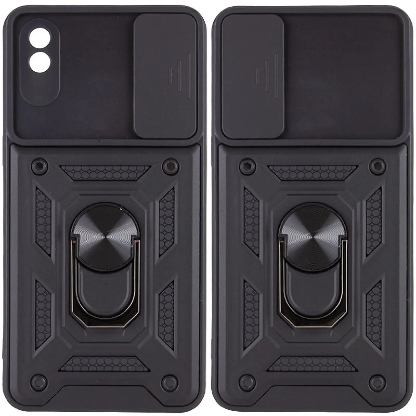 Чохол Ummi Camshield Serge Ring для Xiaomi Redmi 9A, Чорний / Black, TPU+PC, купити оптом з доставкою