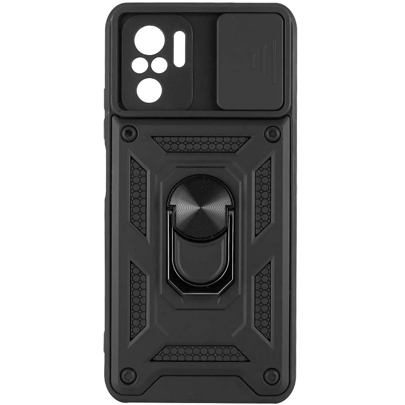 Чохол Ummi Camshield Serge Ring для Xiaomi Redmi Note 10 / Note 10s / Poco M5s, Чорний / Black, TPU+PC, купити оптом з доставкою