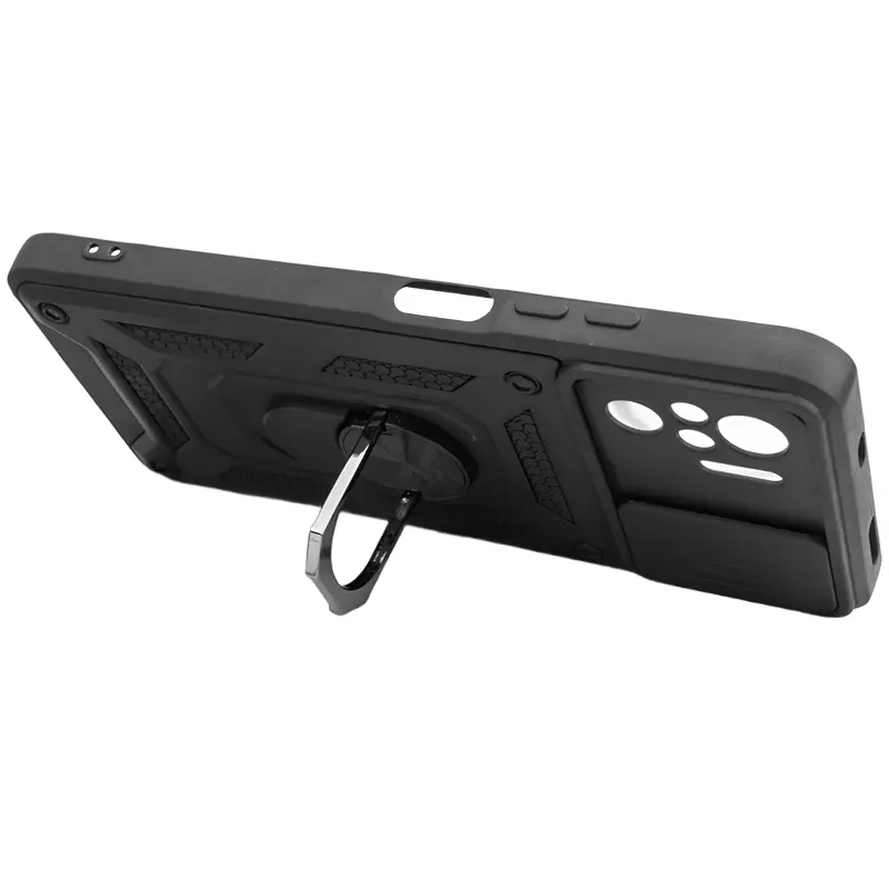 Чохол Ummi Camshield Serge Ring для Xiaomi Redmi Note 10 / Note 10s / Poco M5s, Чорний / Black 2, TPU+PC, купити оптом з доставкою