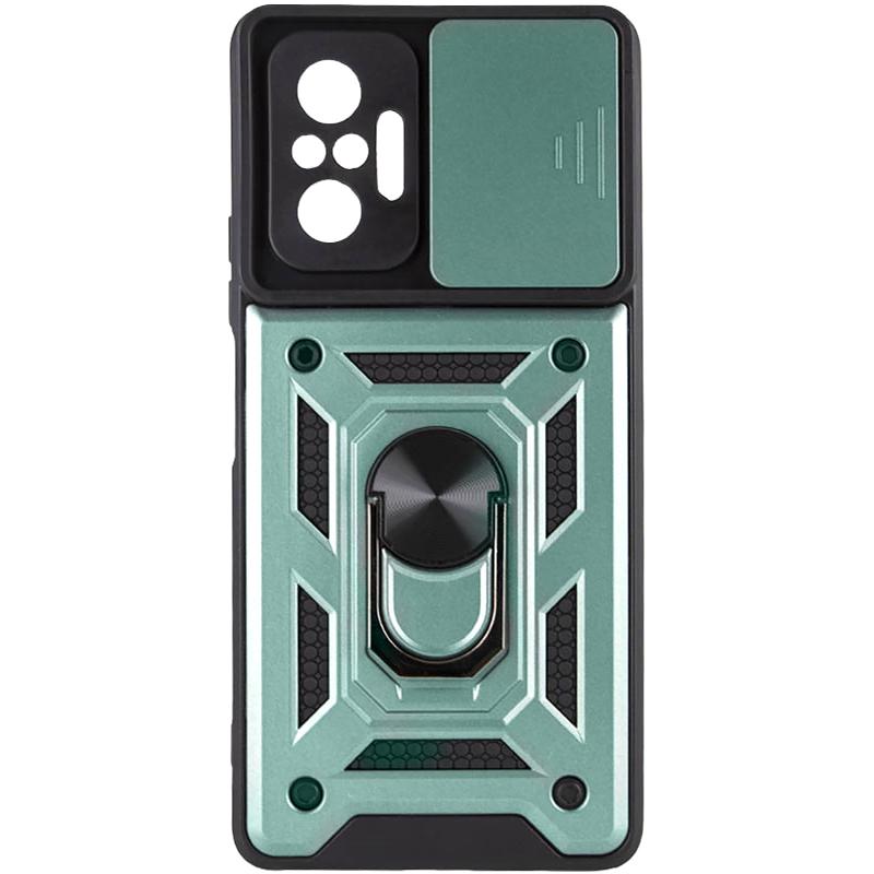 Противоударный чехол Ummi Camshield Serge Ring для Xiaomi Redmi Note 10 Pro | Бронированый с кольцом-подставкой на картинке №1