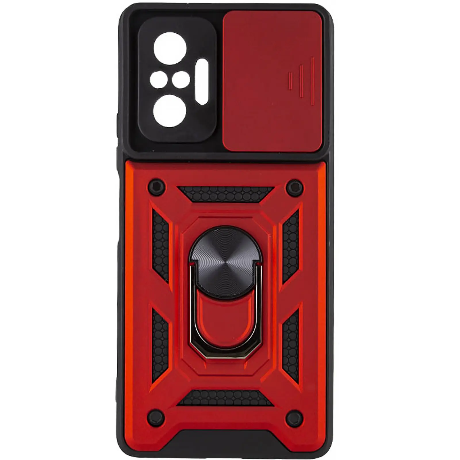 Чехол Ummi Camshield Serge Ring для Xiaomi Redmi Note 10 Pro / 10 Pro Max, Красный, TPU+PC, купить оптом с доставкой