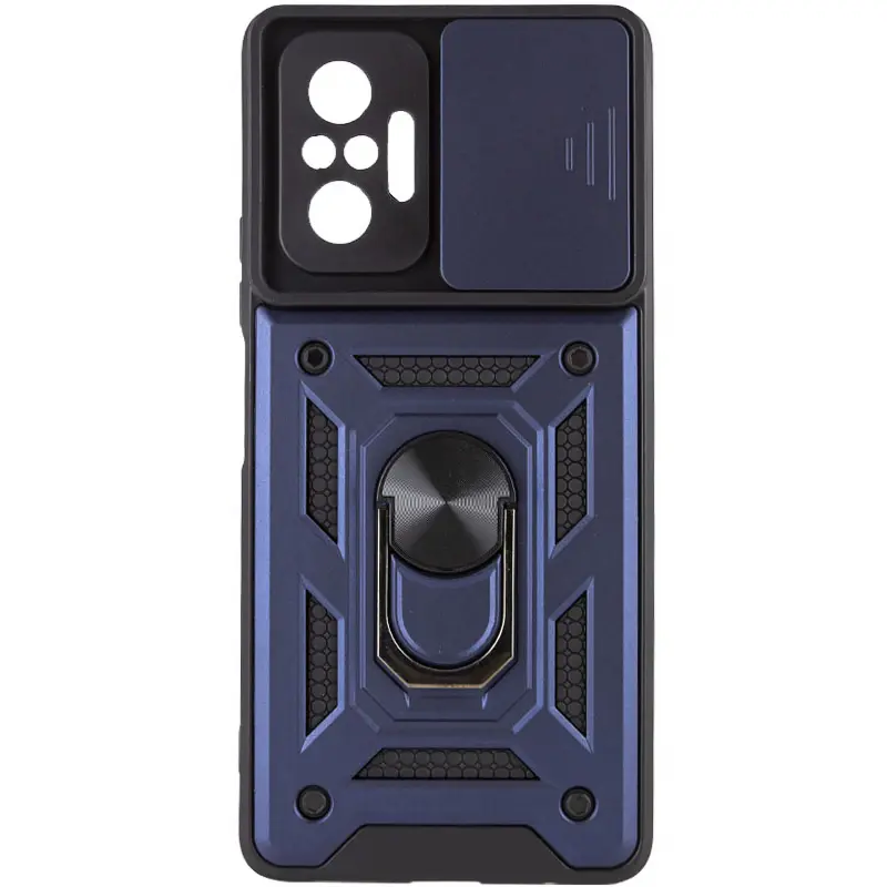 Чехол Ummi Camshield Serge Ring для Xiaomi Redmi Note 10 Pro / 10 Pro Max, Синий / Navy, TPU+PC, купить оптом с доставкой