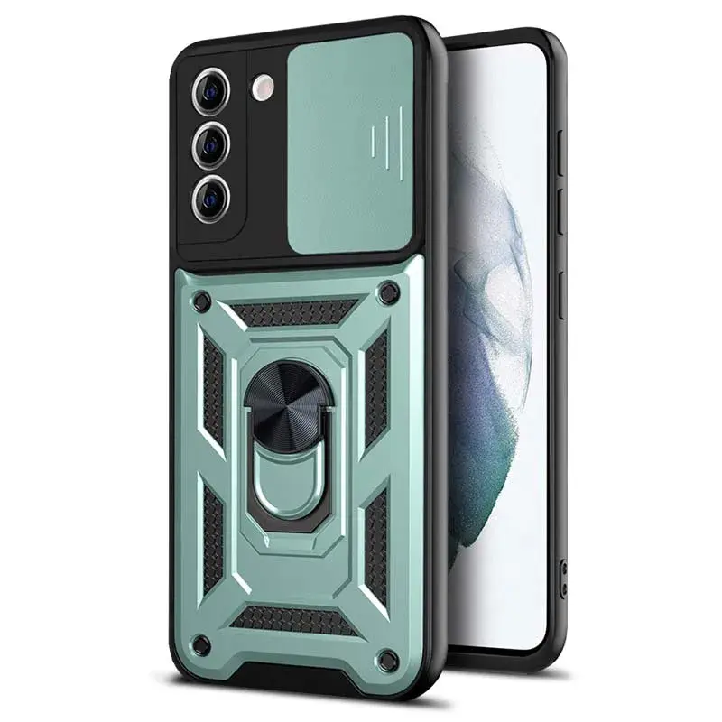 Чехол Ummi Camshield Serge Ring для Samsung Galaxy S21, Зеленый / Green, TPU+PC, купить оптом с доставкой