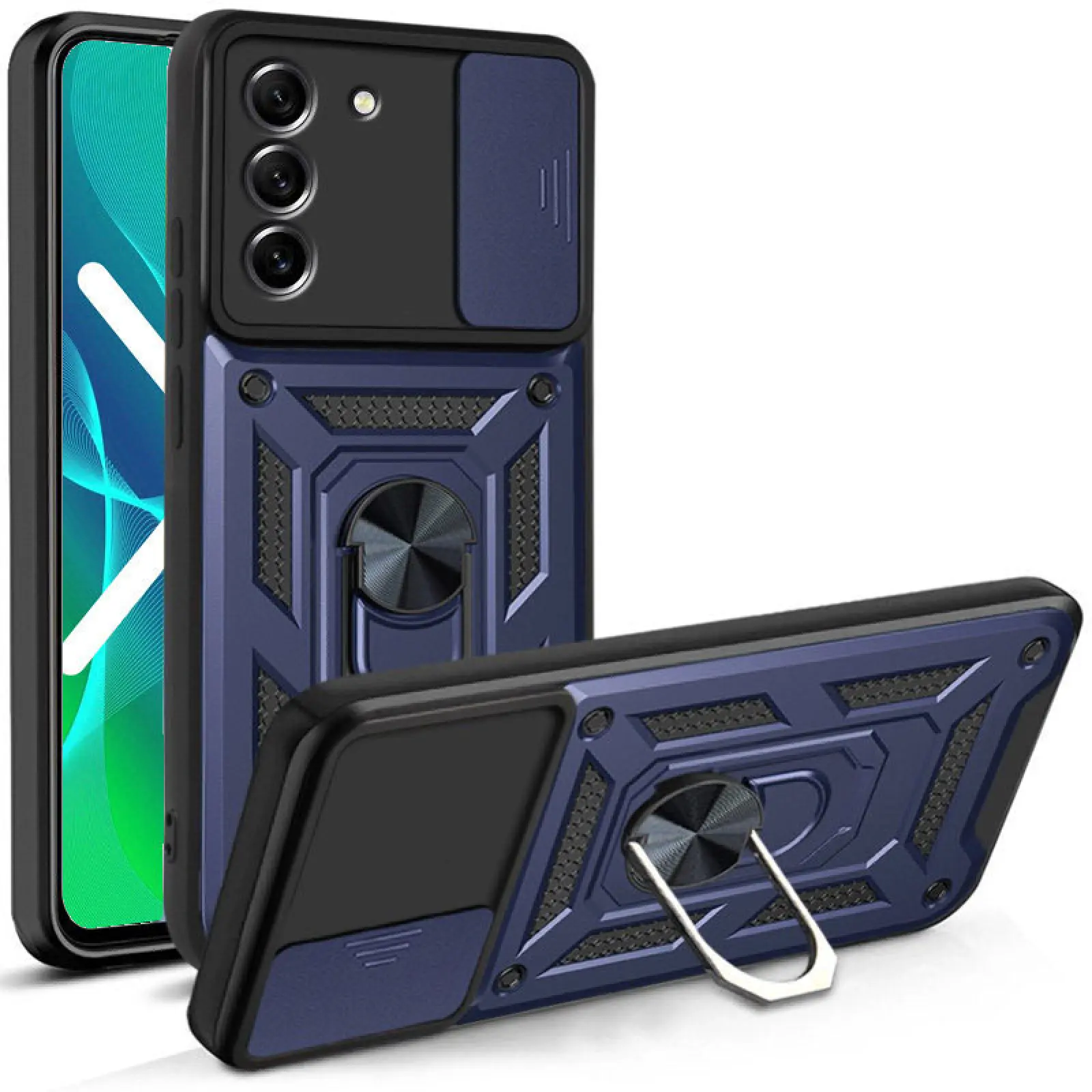 Чехол Ummi Camshield Serge Ring для Samsung Galaxy S21, Синий / Navy 1, TPU+PC, купить оптом с доставкой