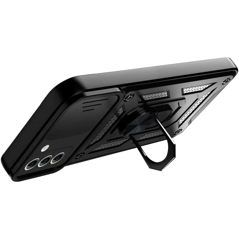 Чехол Ummi Camshield Serge Ring для Samsung Galaxy S21, Черный / Black 1, TPU+PC, купить оптом с доставкой