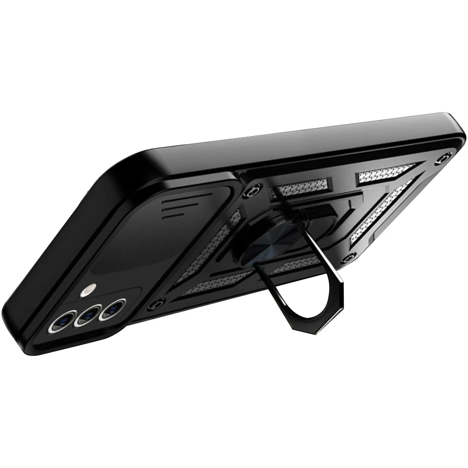 Чехол Ummi Camshield Serge Ring для Samsung Galaxy S21, Черный / Black 1, TPU+PC, купить оптом с доставкой