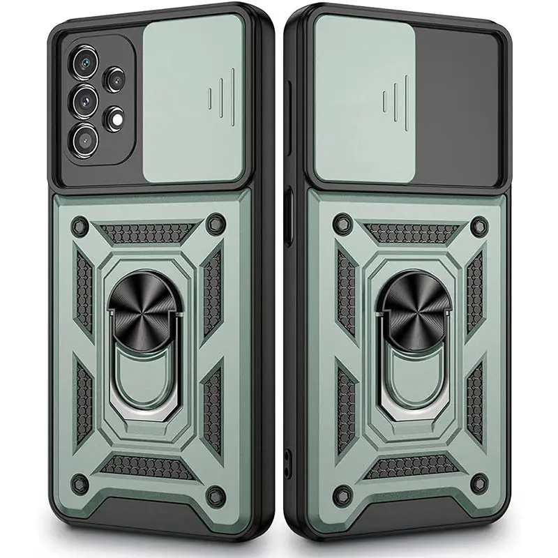 Чехол Ummi Camshield Serge Ring для Samsung Galaxy A52 4G / A52 5G / A52s, Зеленый / Green, TPU+PC, купить оптом с доставкой