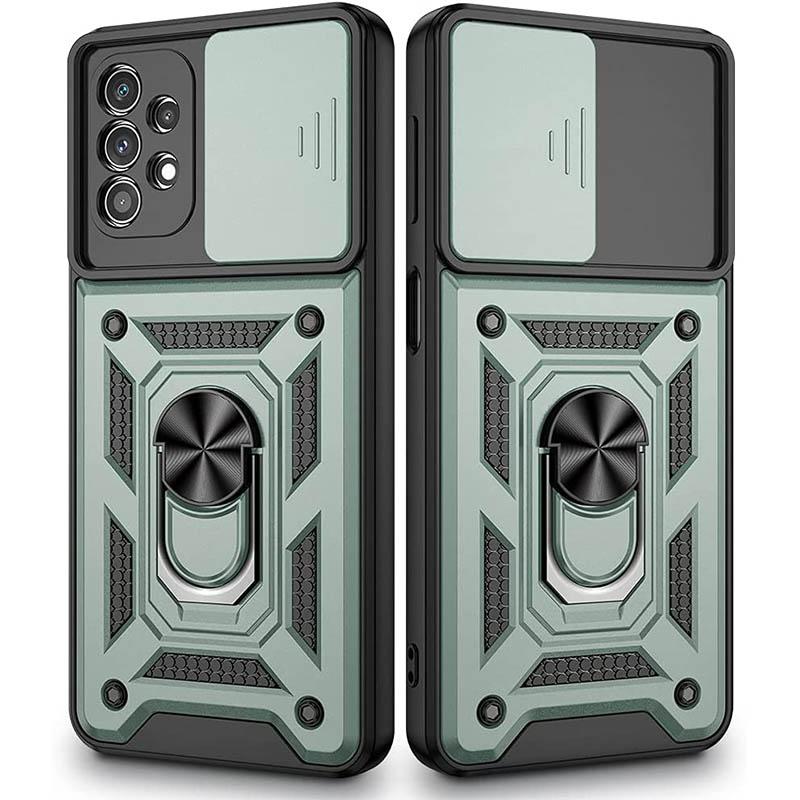 Противоударный чехол Ummi Camshield Serge Ring для Samsung Galaxy A72 4G / A72 5G | Бронированый с кольцом-подставкой на картинке №1