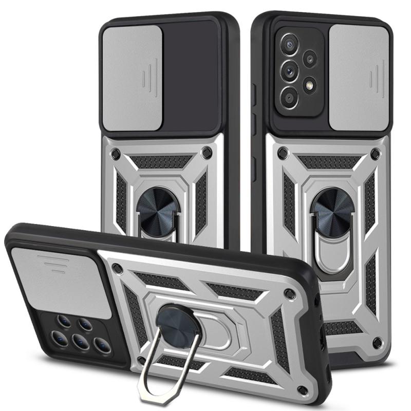 Противоударный чехол Ummi Camshield Serge Ring для Samsung Galaxy A72 4G / A72 5G | Бронированый с кольцом-подставкой на картинке №1