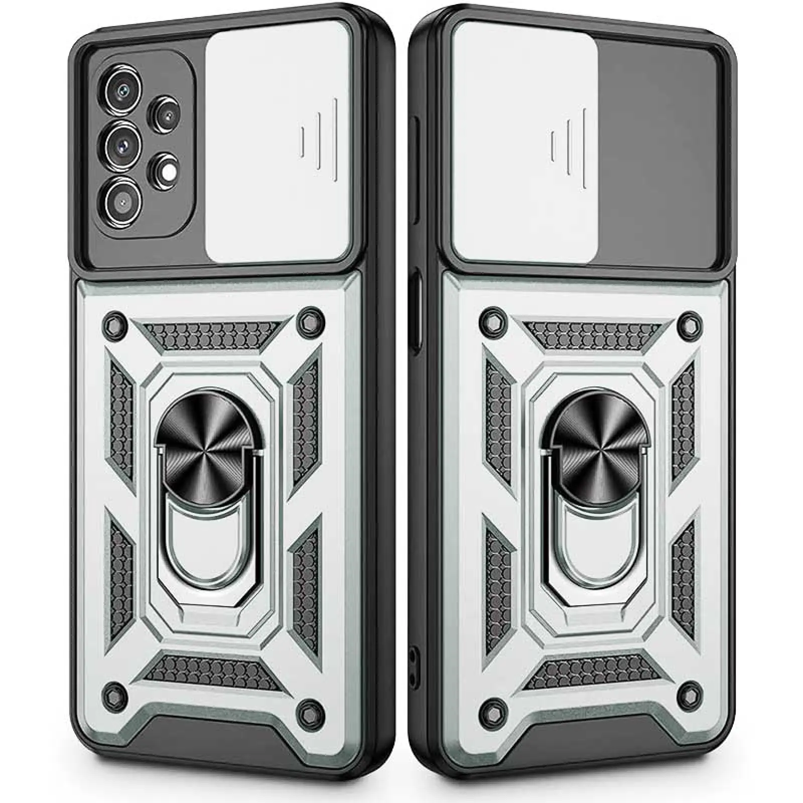 Чехол Ummi Camshield Serge Ring для Samsung Galaxy A72 4G / A72 5G, Серебряный 1, TPU+PC, купить оптом с доставкой