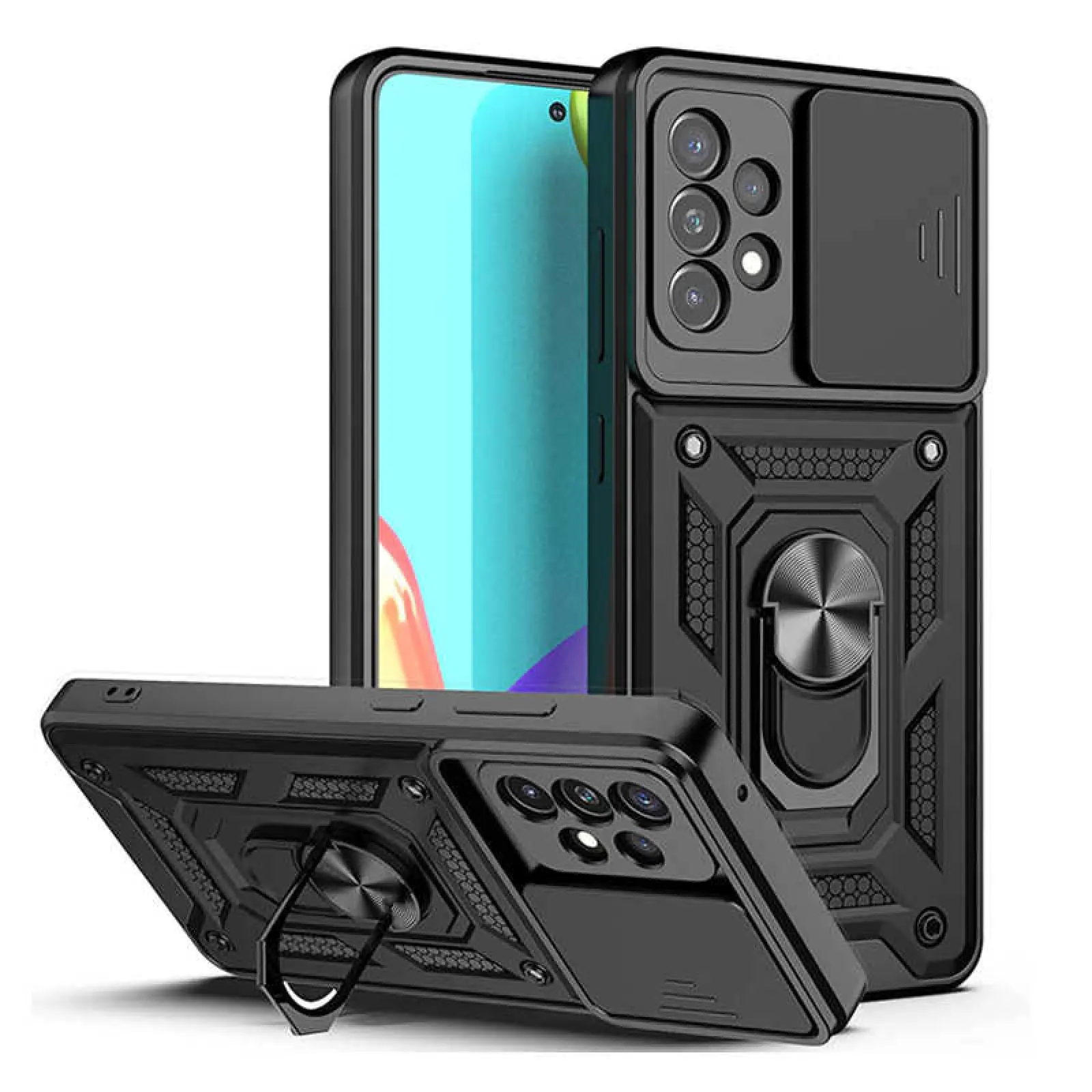 Чехол Ummi Camshield Serge Ring для Samsung Galaxy A72 4G / A72 5G, Черный, TPU+PC, купить оптом с доставкой