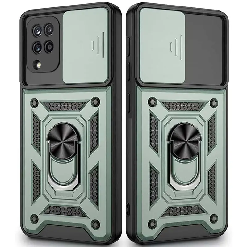 Чехол Ummi Camshield Serge Ring для Samsung Galaxy A22 4G / M32, Зеленый / Green, TPU+PC, купить оптом с доставкой