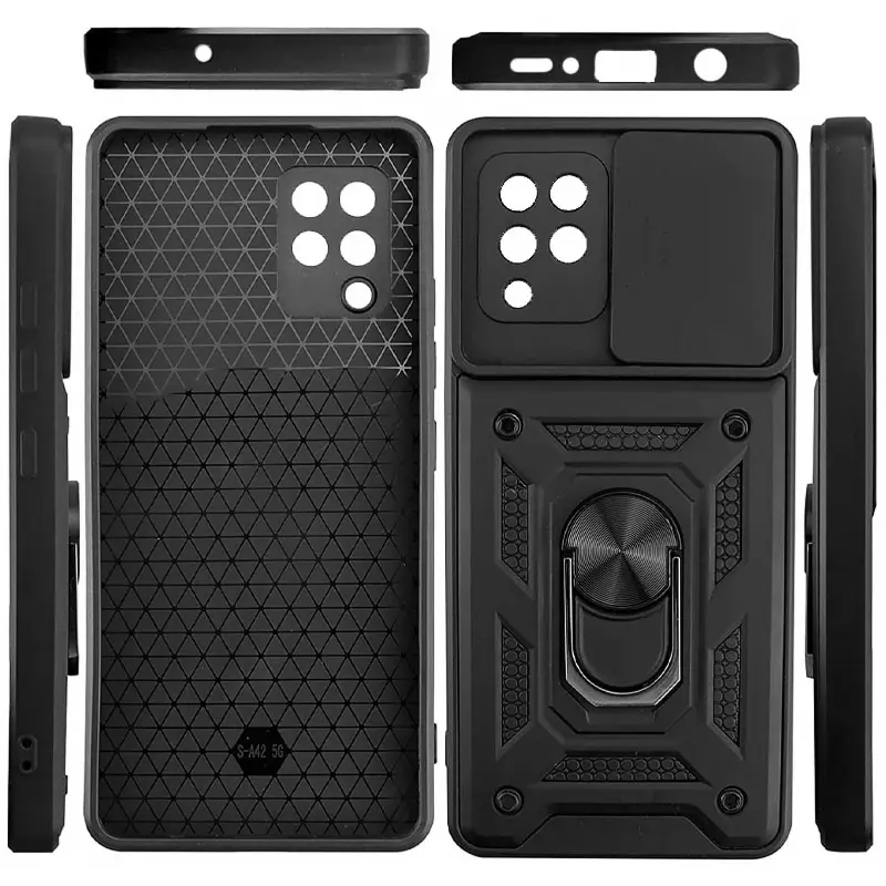 Чехол Ummi Camshield Serge Ring для Samsung Galaxy A22 4G / M32, Черный / Black 1, TPU+PC, купить оптом с доставкой