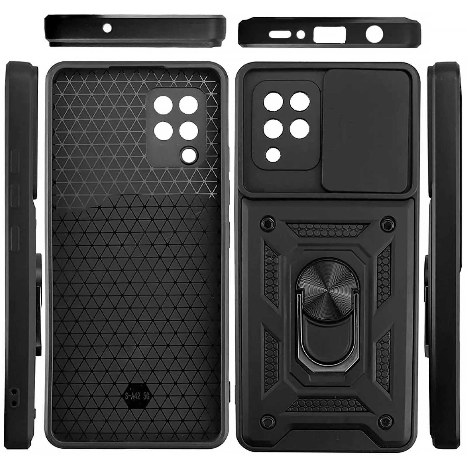 Чехол Ummi Camshield Serge Ring для Samsung Galaxy A22 4G / M32, Черный / Black 1, TPU+PC, купить оптом с доставкой