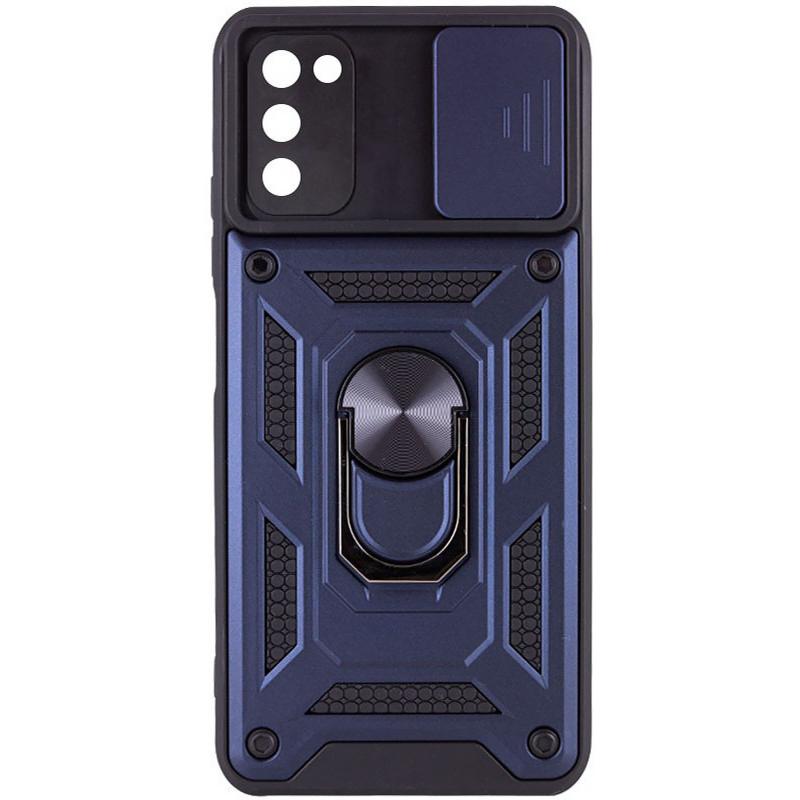 Противоударный чехол Ummi Camshield Serge Ring для Samsung Galaxy A03s | Бронированый с кольцом-подставкой на картинке №1