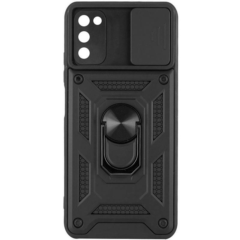 Противоударный чехол Ummi Camshield Serge Ring для Samsung Galaxy A03s | Бронированый с кольцом-подставкой на картинке №1