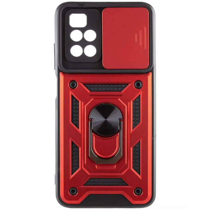 Чехол Ummi Camshield Serge Ring для Xiaomi Redmi 10, Красный / Red, TPU+PC, купить оптом с доставкой