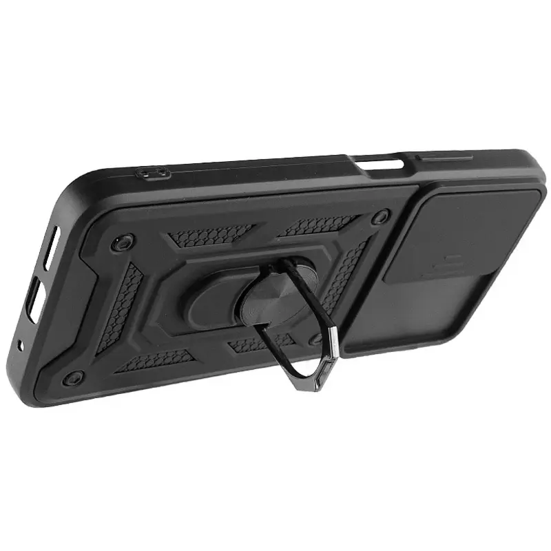 Чехол Ummi Camshield Serge Ring для Xiaomi Redmi 10, Черный / Black 2, TPU+PC, купить оптом с доставкой