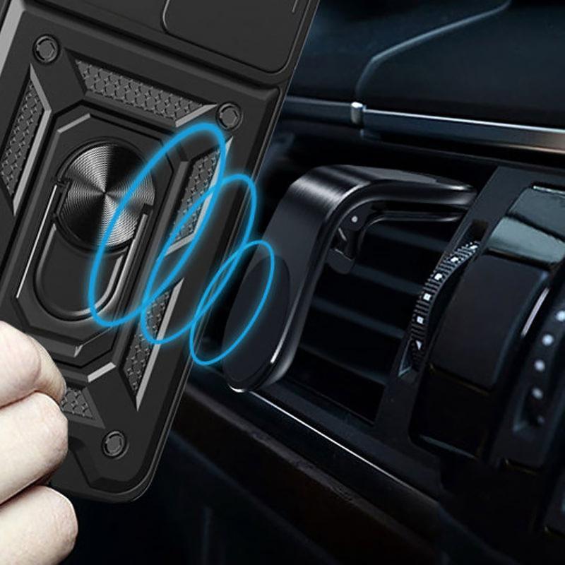 Противоударный чехол Ummi Camshield Serge Ring для Xiaomi 11T / 11T Pro | Бронированый с кольцом-подставкой на картинке №4