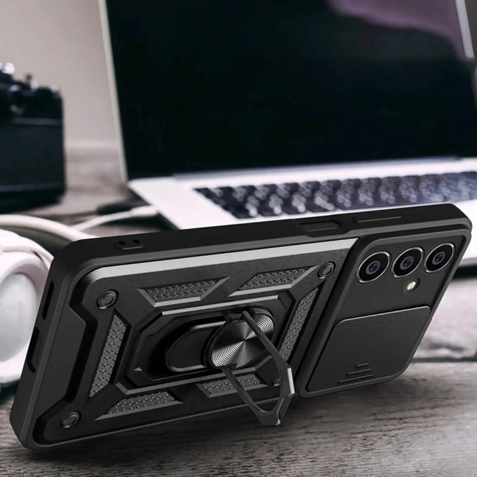 Чехол Ummi Camshield Serge Ring для Samsung Galaxy M52, Черный 1, TPU+PC, купить оптом с доставкой