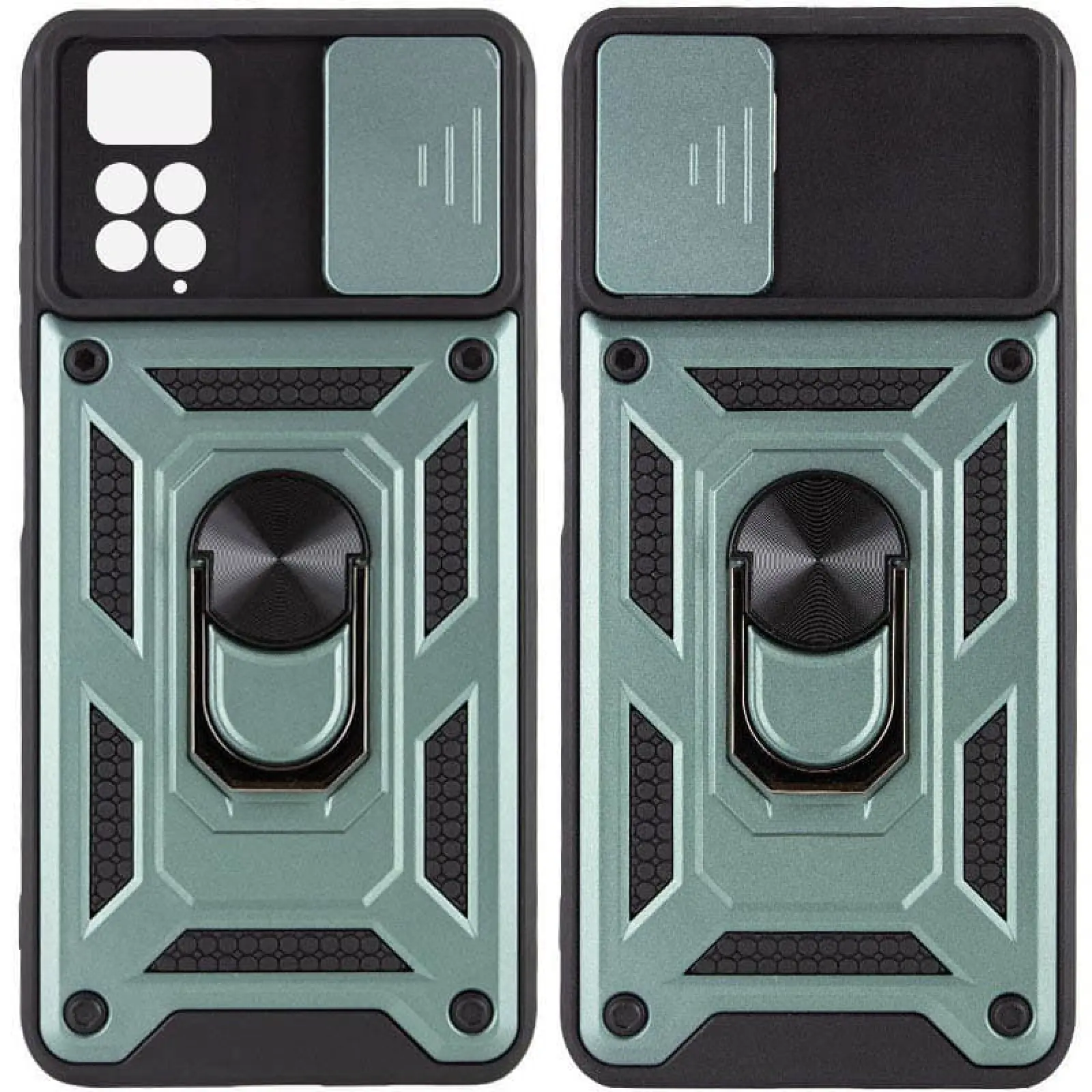 Чехол Ummi Camshield Serge Ring для Xiaomi Redmi Note 11 Pro 4G/5G/Note 11E Pro/ 12 Pro 4G, Зеленый, TPU+PC, купить оптом с доставкой