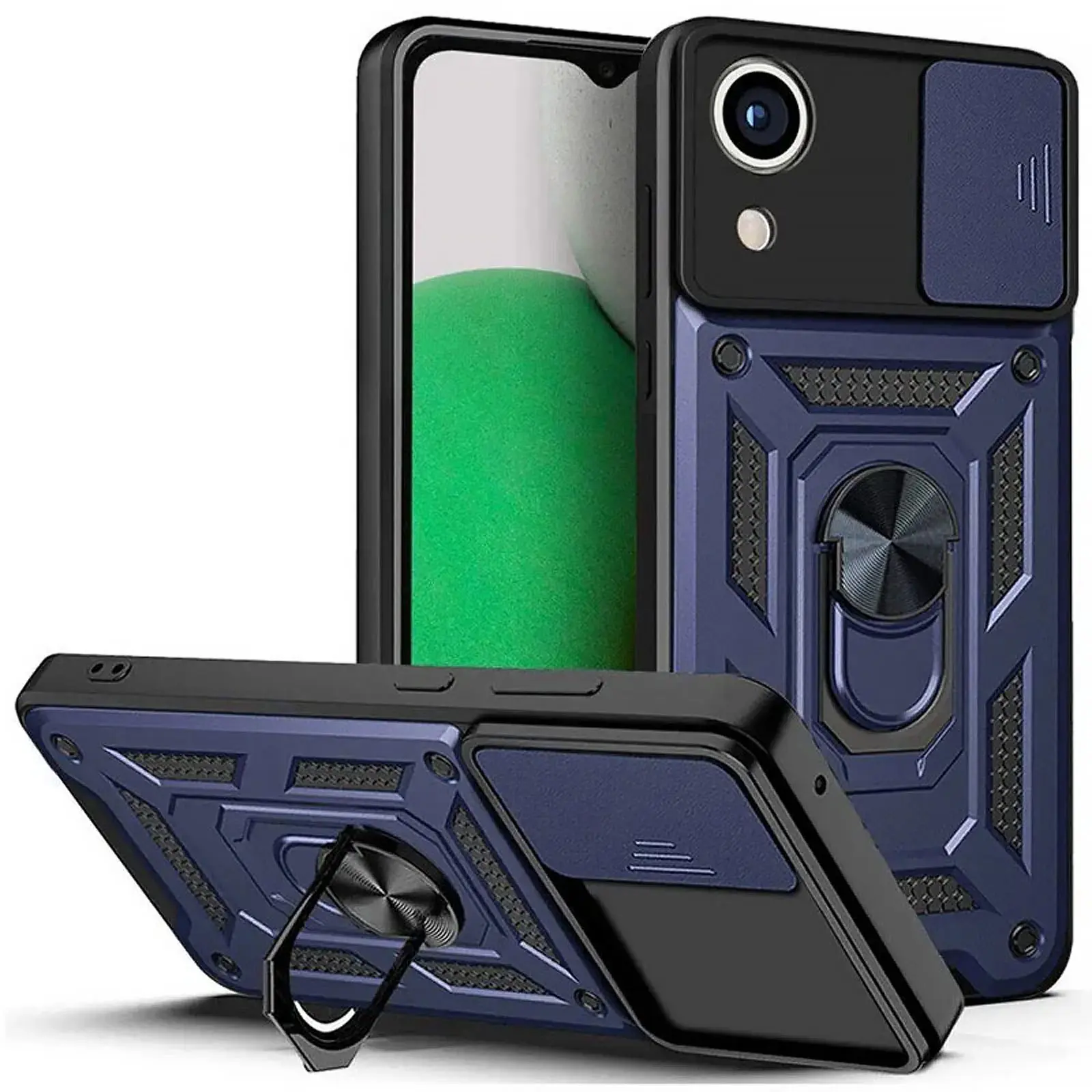 Чохол Ummi Camshield Serge Ring для Samsung Galaxy A03 Core, Синій, TPU+PC, купити оптом з доставкою