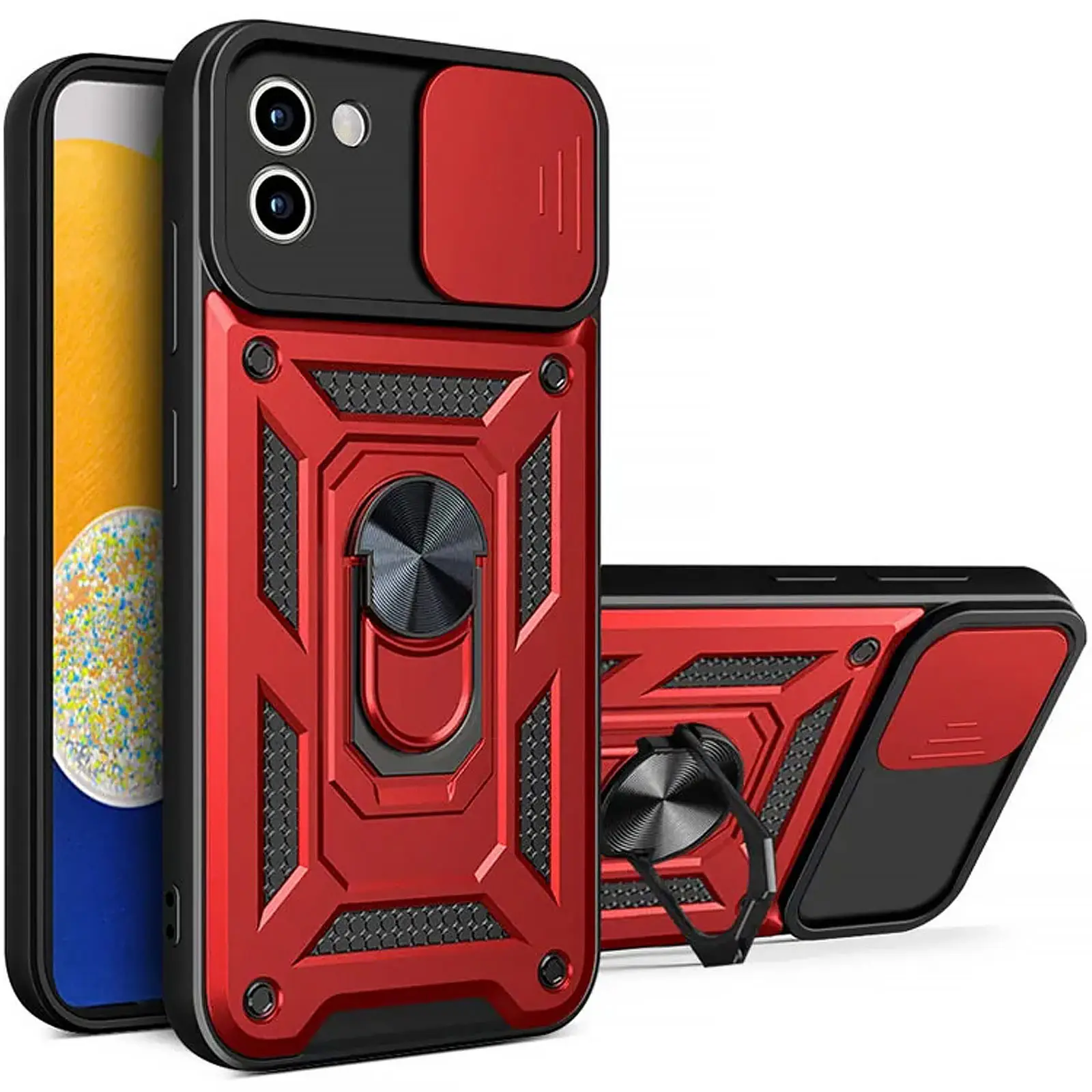 Чехол Ummi Camshield Serge Ring для Samsung Galaxy A03, Красный, TPU+PC, купить оптом с доставкой