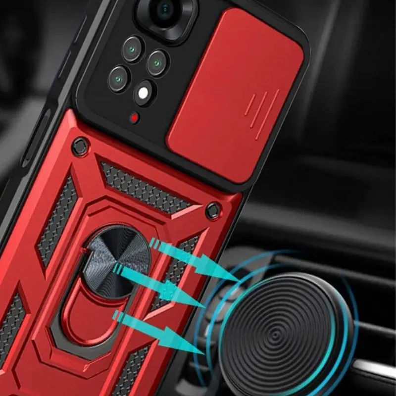 Чохол Ummi Camshield Serge Ring для Xiaomi Redmi Note 11 (Global) / Note 11S, Червоний / Red 1, TPU+PC, купити оптом з доставкою