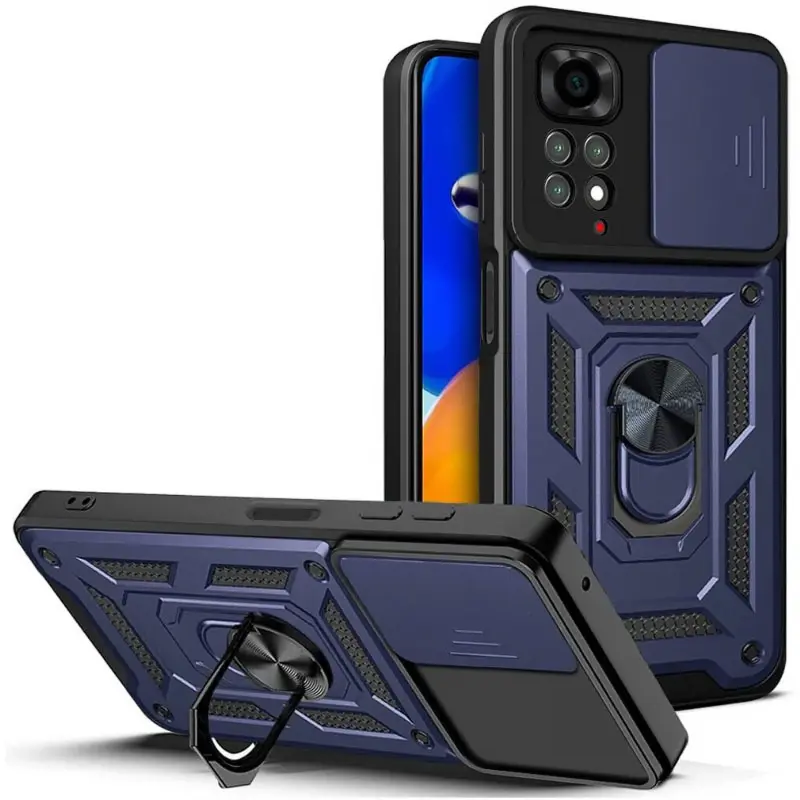 Чохол Ummi Camshield Serge Ring для Xiaomi Redmi Note 11 (Global) / Note 11S, Синій / Navy, TPU+PC, купити оптом з доставкою