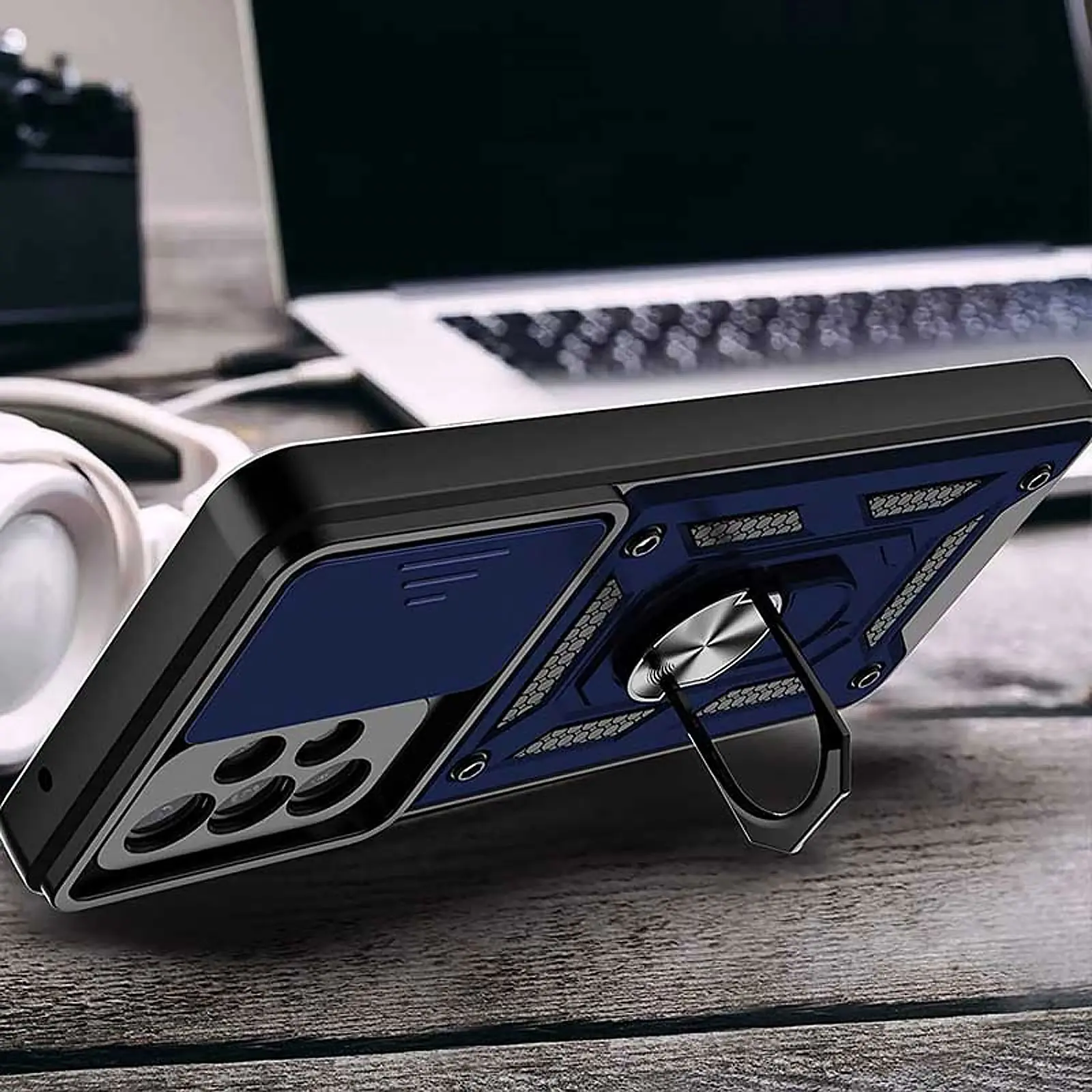 Чехол Ummi Camshield Serge Ring для Samsung Galaxy A73 5G, Синий 1, TPU+PC, купить оптом с доставкой