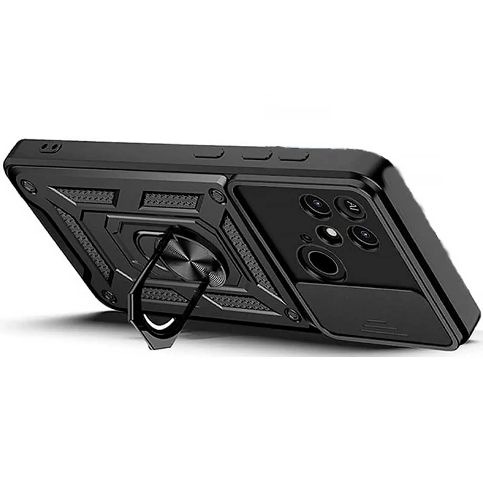 Чохол Ummi Camshield Serge Ring для Xiaomi Redmi 10C, Чорний 1, TPU+PC, купити оптом з доставкою