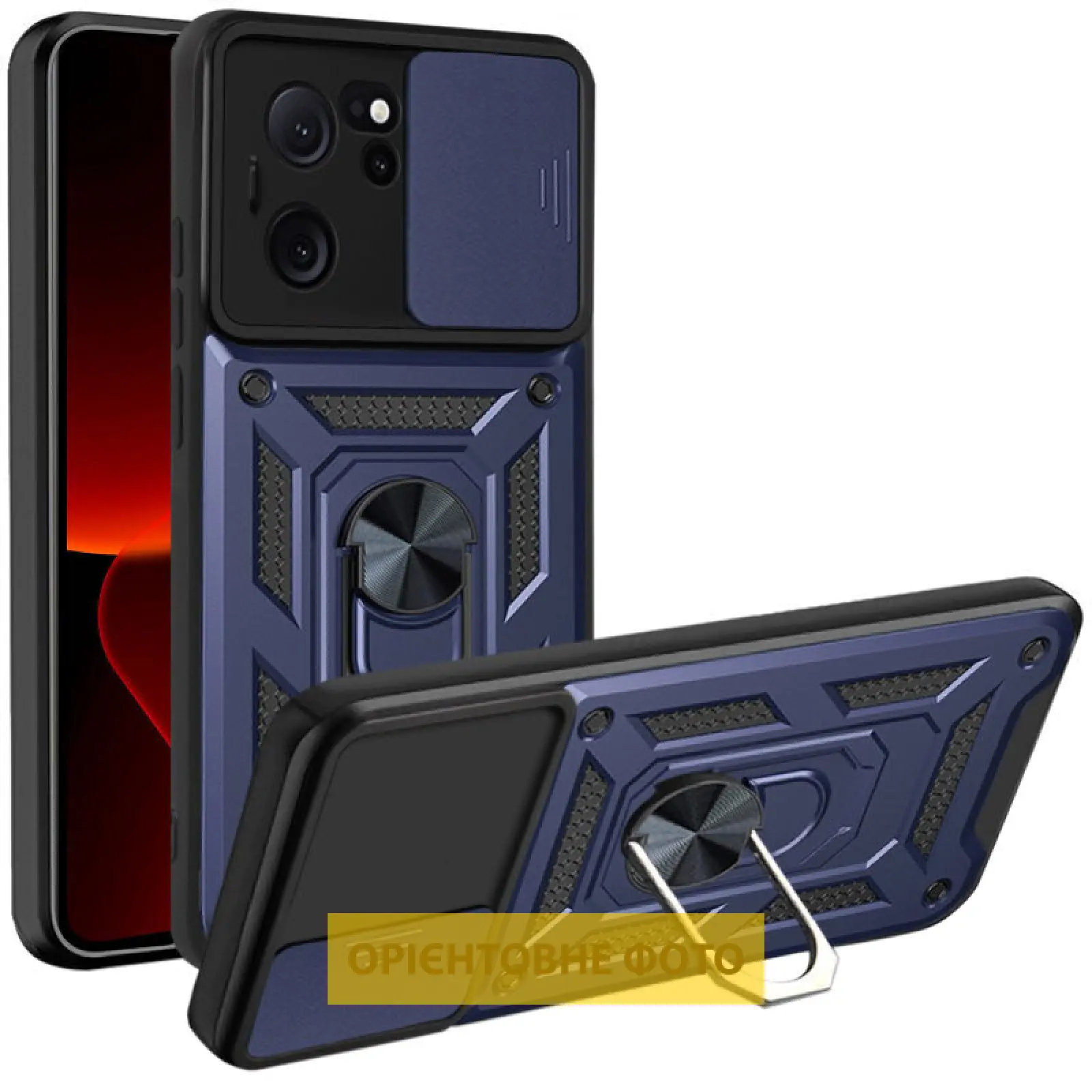 Чехол Ummi Camshield Serge Ring для Xiaomi Poco C40, Синий / Navy, TPU+PC, купить оптом с доставкой