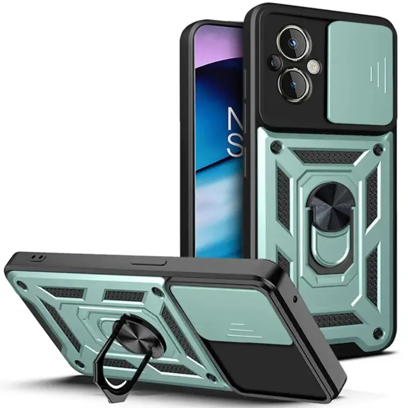 Чехол Ummi Camshield Serge Ring для Xiaomi Poco M5, Зеленый / Green, TPU+PC, купить оптом с доставкой