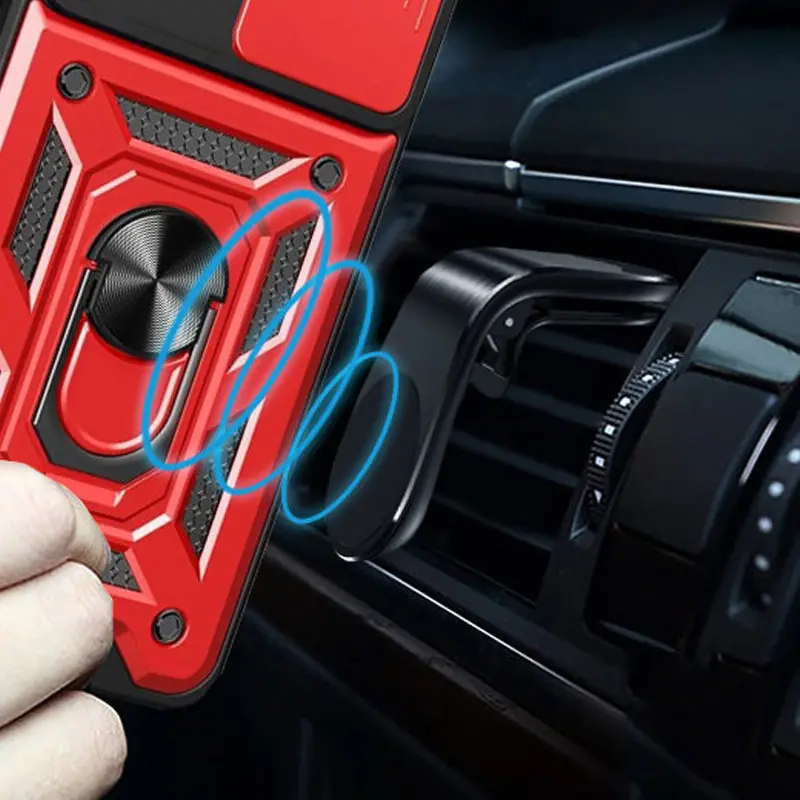 Чехол Ummi Camshield Serge Ring для Xiaomi Poco M5, Красный / Red 2, TPU+PC, купить оптом с доставкой