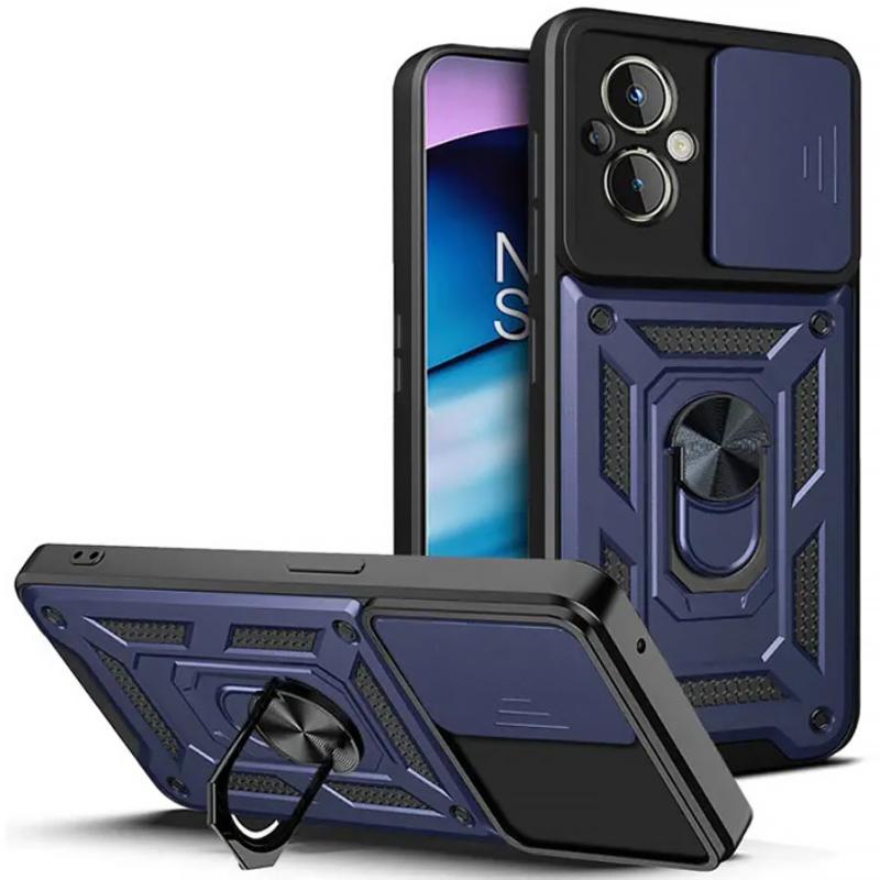 Противоударный чехол Ummi Camshield Serge Ring для Xiaomi Poco M5 | Бронированый с кольцом-подставкой на картинке №1