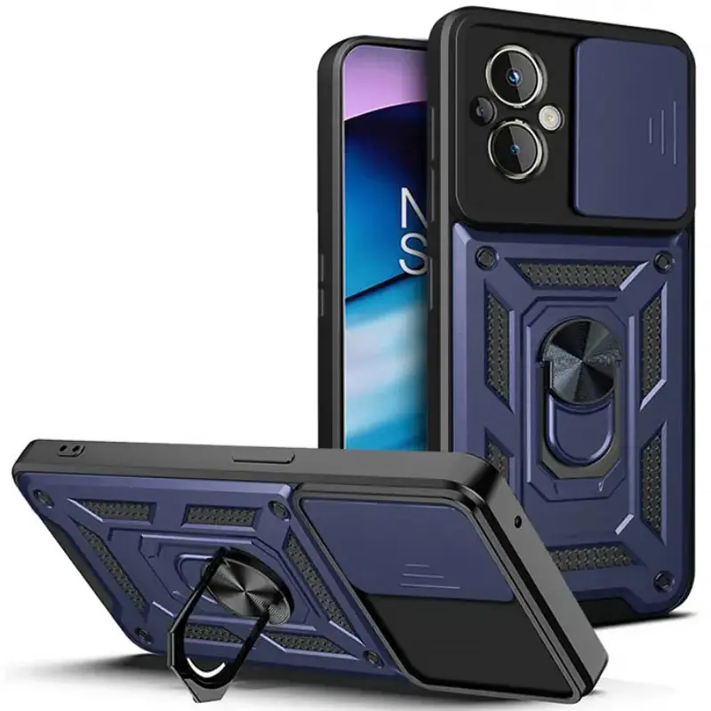 Чехол Ummi Camshield Serge Ring для Xiaomi Poco M5, Синий / Navy, TPU+PC, купить оптом с доставкой