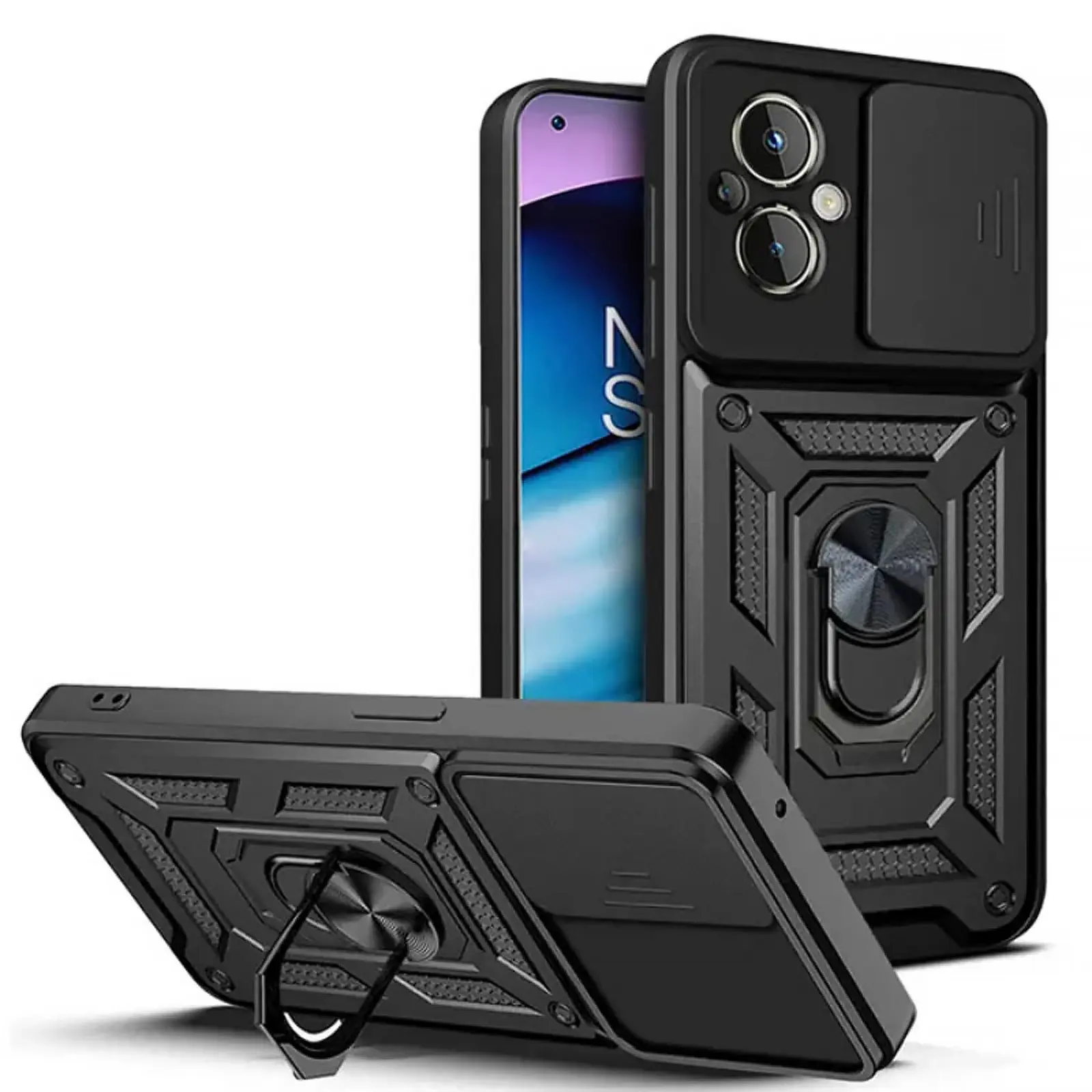Чехол Ummi Camshield Serge Ring для Xiaomi Poco M5, Черный / Black, TPU+PC, купить оптом с доставкой