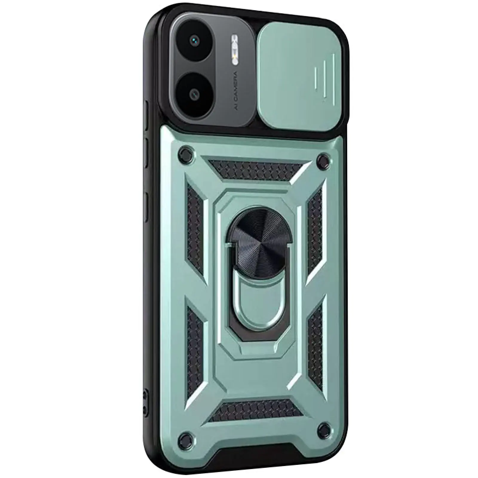 Чехол Ummi Camshield Serge Ring для Xiaomi Redmi A1 / A2, Зеленый, TPU+PC, купить оптом с доставкой