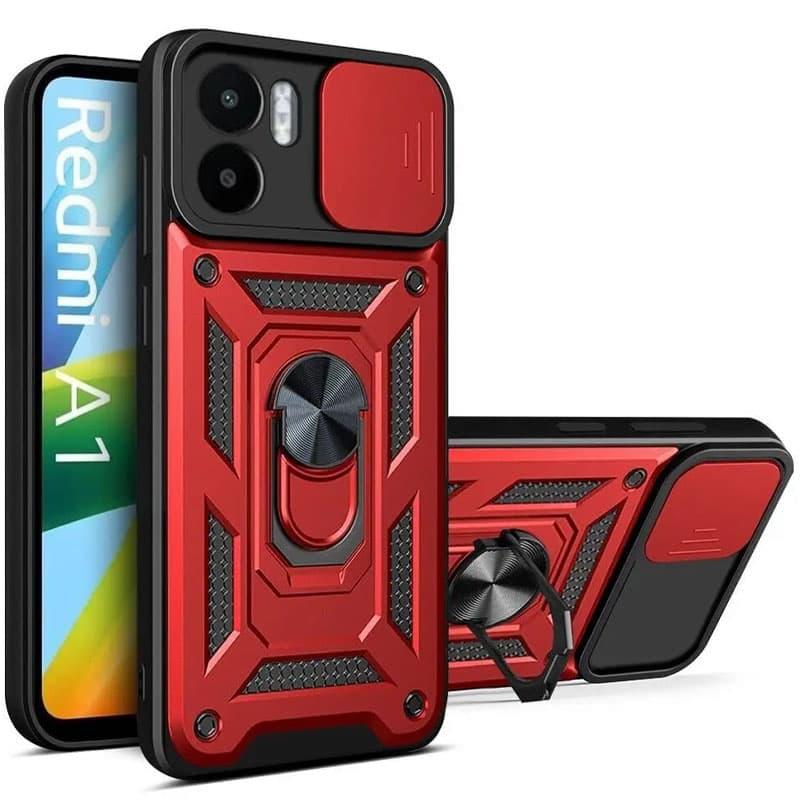 Противоударный чехол Ummi Camshield Serge Ring для Xiaomi Redmi A1 / A2 | Бронированый с кольцом-подставкой на картинке №2