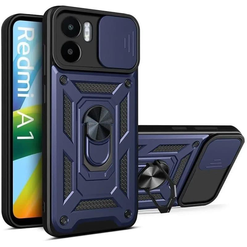 Противоударный чехол Ummi Camshield Serge Ring для Xiaomi Redmi A1 / A2 | Бронированый с кольцом-подставкой на картинке №1