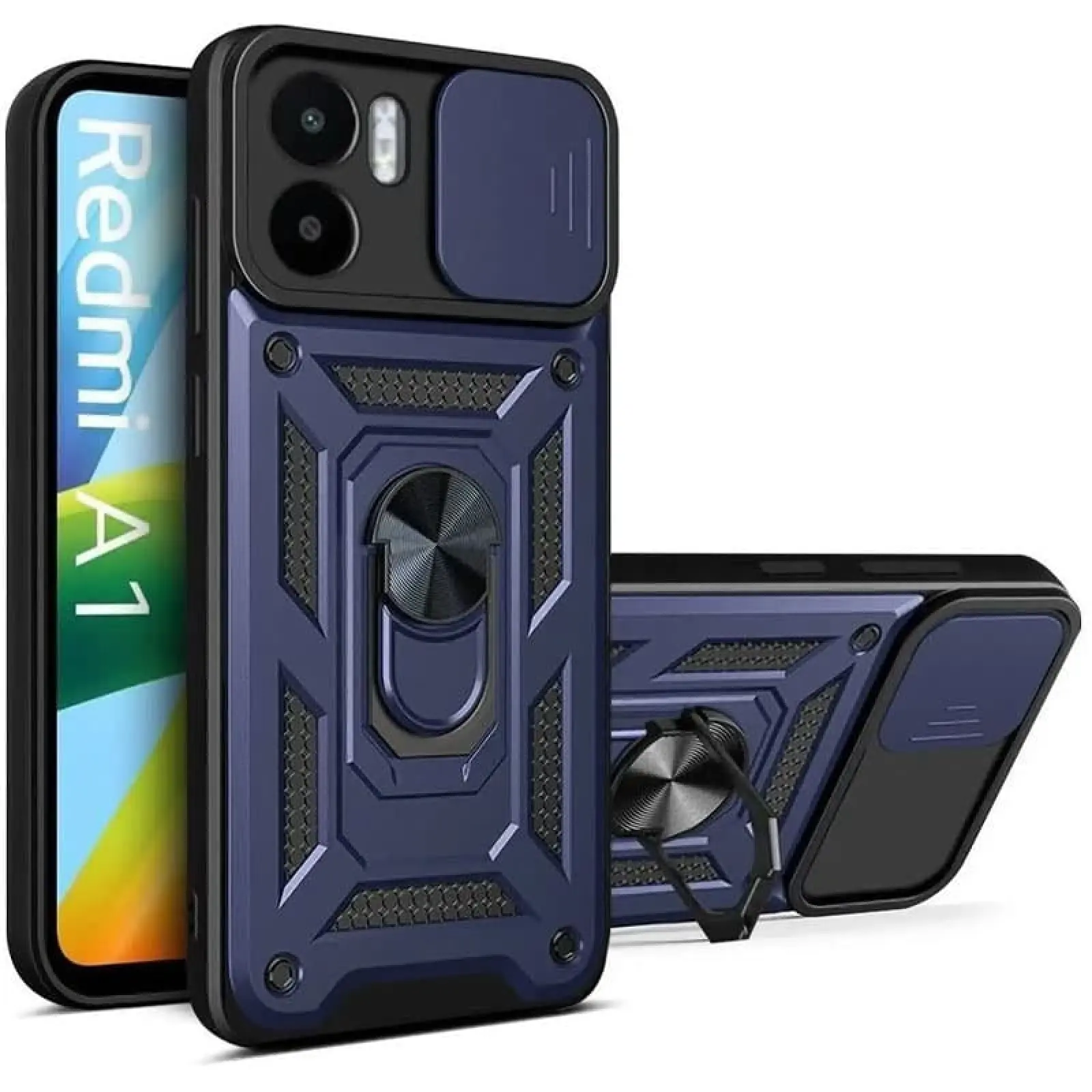 Чехол Ummi Camshield Serge Ring для Xiaomi Redmi A1 / A2, Синий, TPU+PC, купить оптом с доставкой