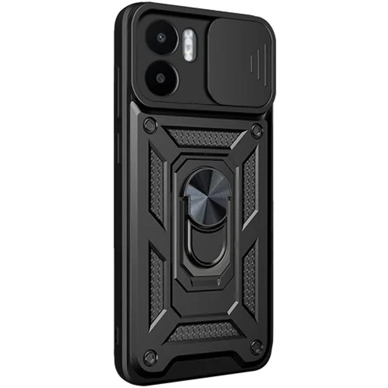Противоударный чехол Ummi Camshield Serge Ring для Xiaomi Redmi A1 / A2 | Бронированый с кольцом-подставкой на картинке №1