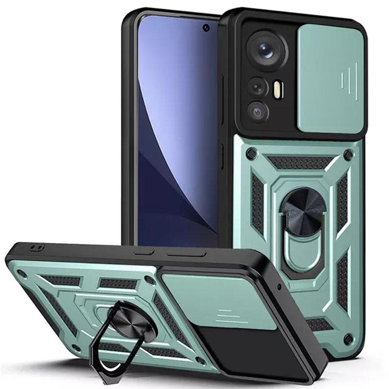 Противоударный чехол Ummi Camshield Serge Ring для Xiaomi 12T / 12T Pro | Бронированый с кольцом-подставкой на картинке №1